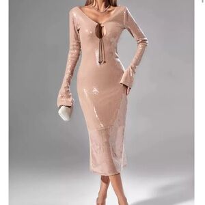 Sequin dress similar to Hailey Bieber dress